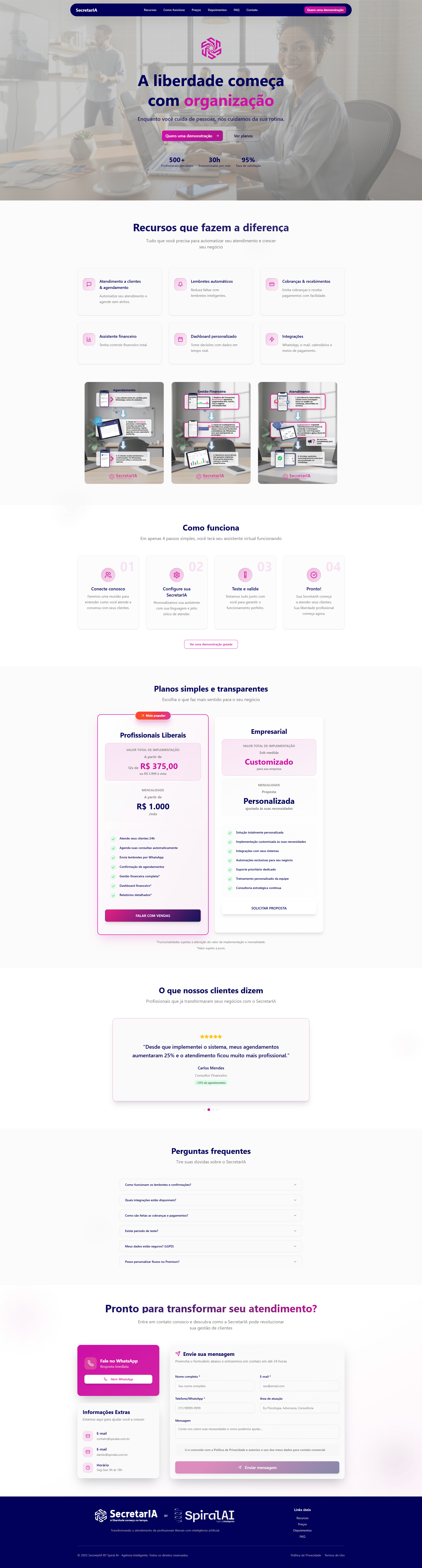Landing Page - SecretarIA